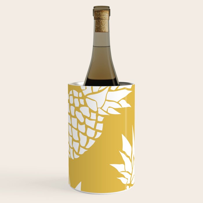 Tropical, Pineapples, Navy Blue ad White Wine Chiller Gallery Image 2