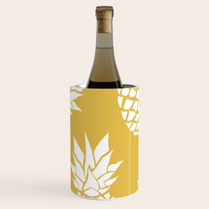 Tropical, Pineapples, Navy Blue ad White Wine Chiller Gallery Image 1
