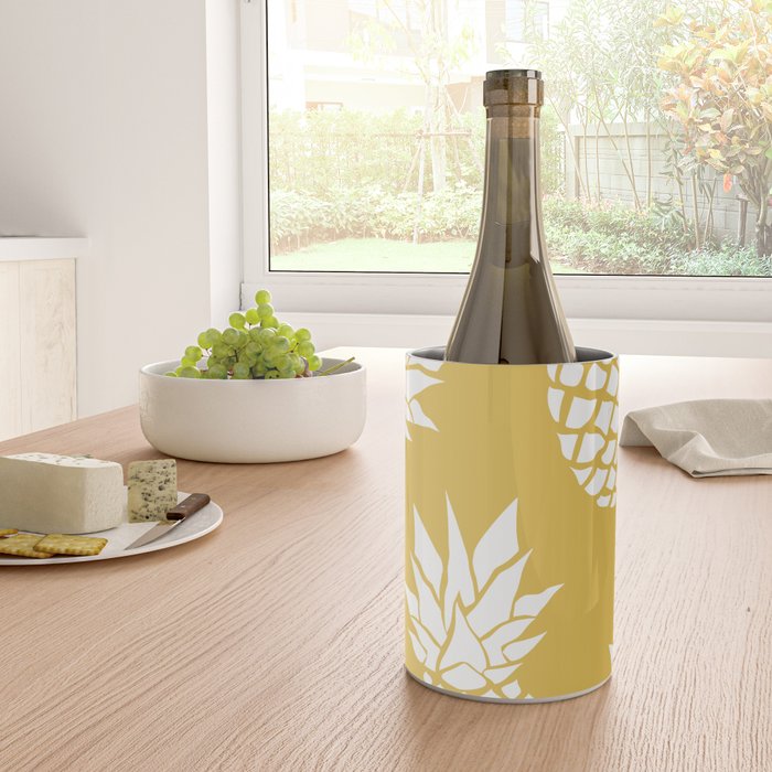 Tropical, Pineapples, Navy Blue ad White Wine Chiller Gallery Image 4
