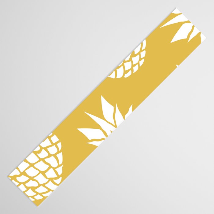 Tropical, Pineapples, Navy Blue ad White Table Runner Gallery Image 3