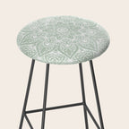 Mandala, Yoga Love, Sage Green, Boho Print Stool Gallery Image 2