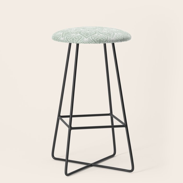 Mandala, Yoga Love, Sage Green, Boho Print Stool Gallery Image 1