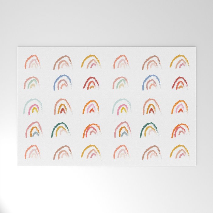 Pastel Rainbows Welcome Mat Gallery Image 1