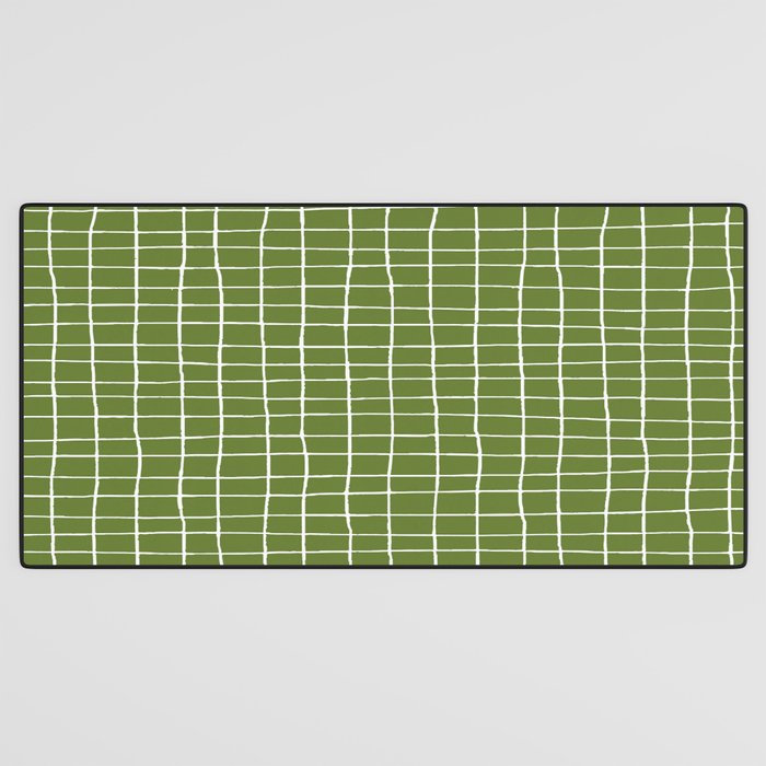 Olive Green Grid | PATTERN 05: The Retro Edition Desk Mat Gallery Image 3
