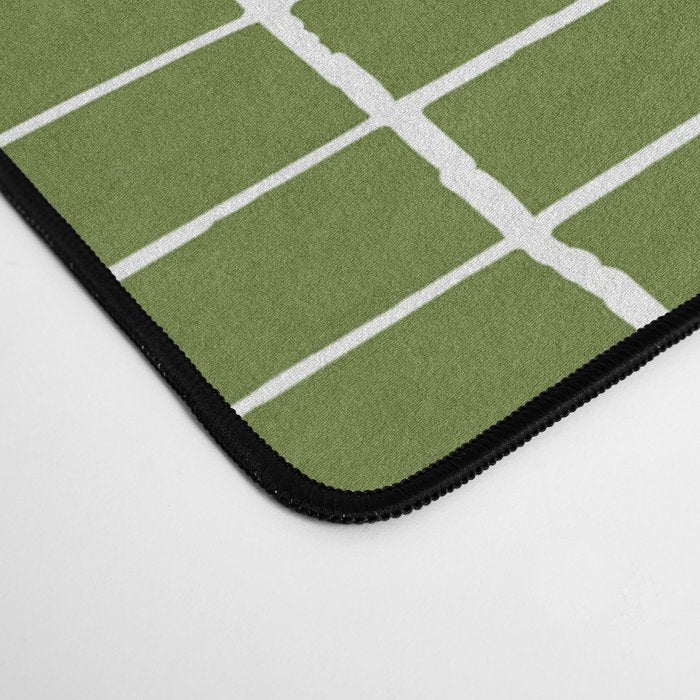 Olive Green Grid | PATTERN 05: The Retro Edition Desk Mat Gallery Image 4