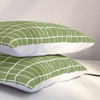 Olive Green Grid | PATTERN 05: The Retro Edition Pillow Sham Gallery Image 3