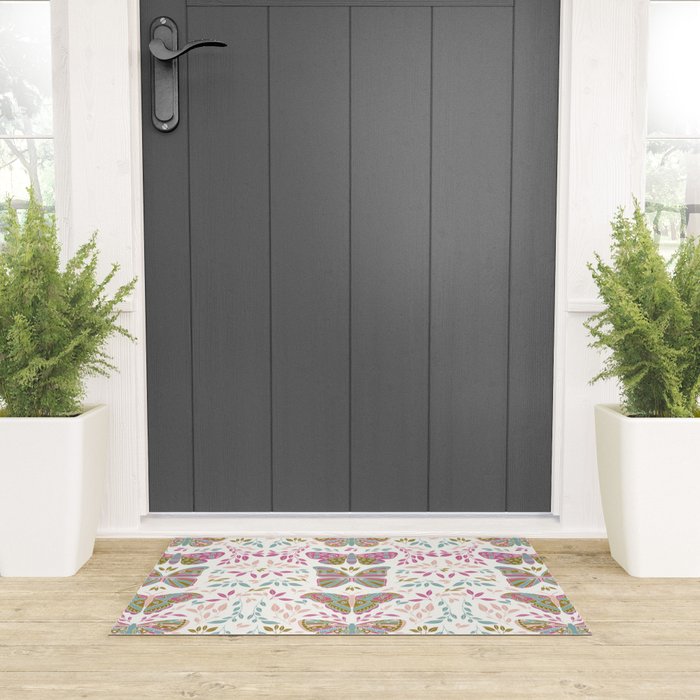 Vintage Butterflies  Welcome Mat Gallery Image 3