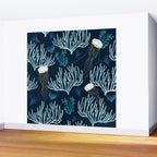 Jellyfish and Coral-Navy Wall Mural Gallery Image 2