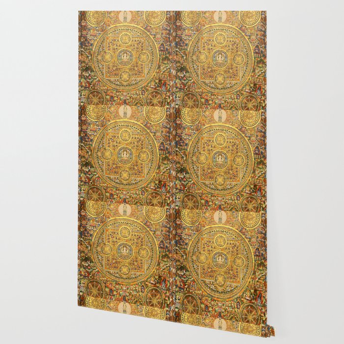 Buddhist Gold Avalokiteshvara Mandala Thangka Wallpaper Gallery Image 2