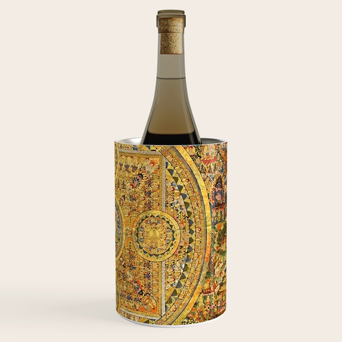 Buddhist Gold Avalokiteshvara Mandala Thangka Wine Chiller Gallery Image 3