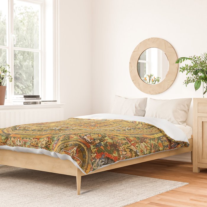 Buddhist Gold Avalokiteshvara Mandala Thangka Duvet Cover Gallery Image 2