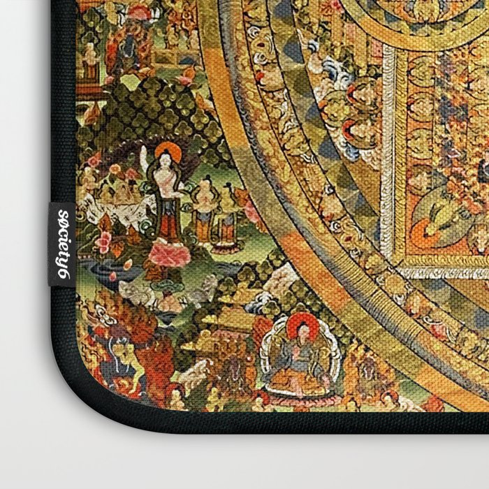 Buddhist Gold Avalokiteshvara Mandala Thangka Laptop Sleeve Gallery Image 3