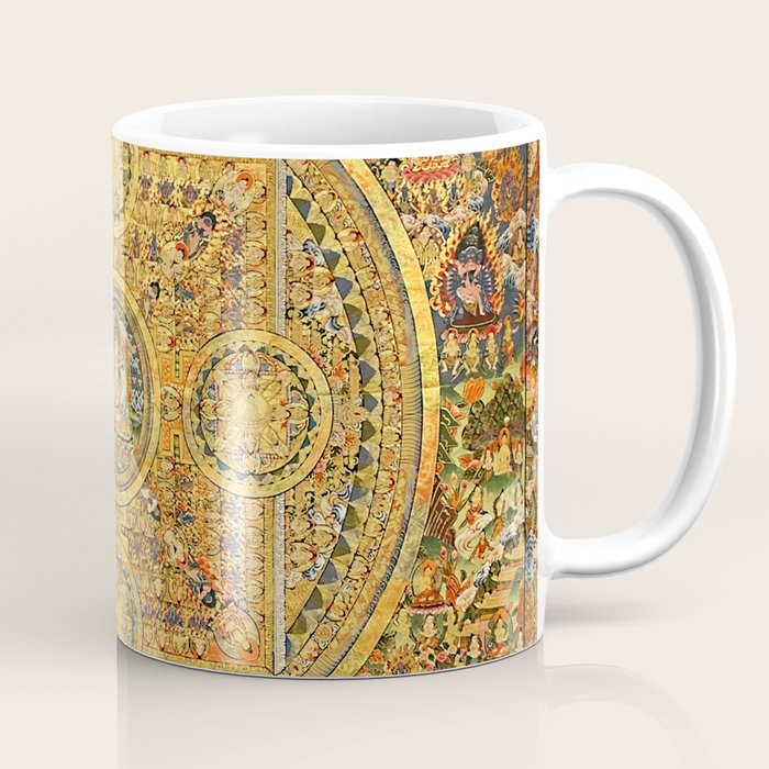 Buddhist Gold Avalokiteshvara Mandala Thangka Coffee Mug Gallery Image 1