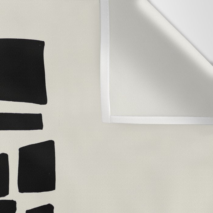 Black & White Minimalist Abstract Shapes Patterns Black Ink Painting Wall Tapestry Gallery Image 3