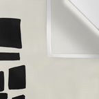 Black & White Minimalist Abstract Shapes Patterns Black Ink Painting Wall Tapestry Gallery Image 3