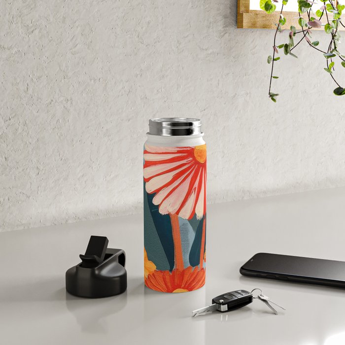 Dahlia Flower Painting Water Bottle Gallery Image 4