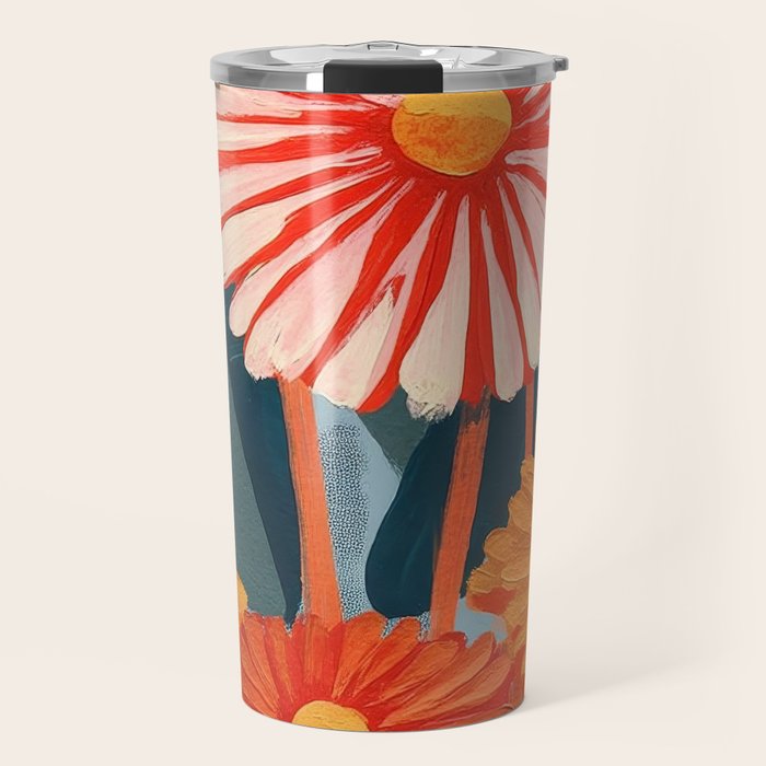 Dahlia Flower Painting Travel Mug Gallery Image 1