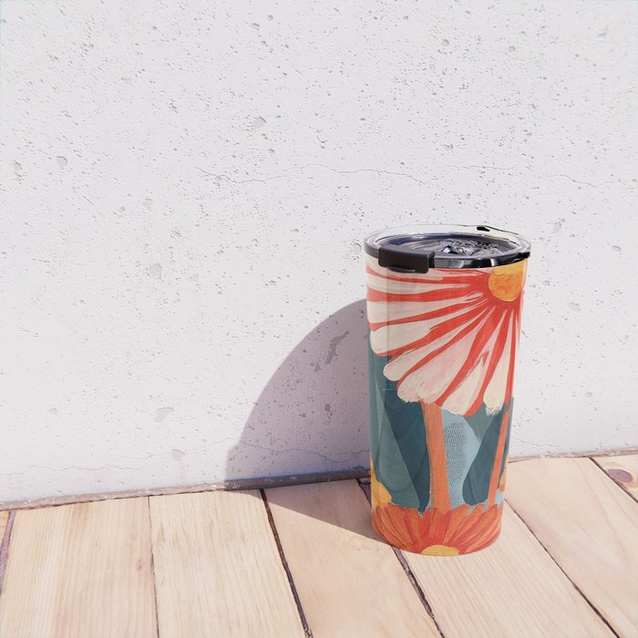 Dahlia Flower Painting Travel Mug Gallery Image 4