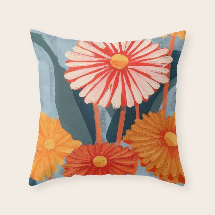 Dahlia Flower Painting Throw Pillow Gallery Image 6