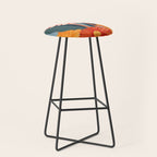 Dahlia Flower Painting Stool Gallery Image 1