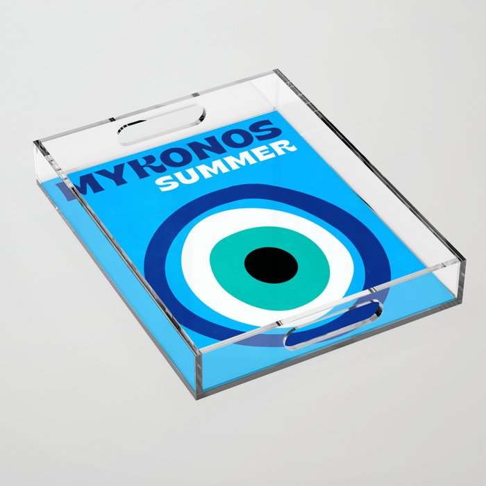 Mykonos: Vintage Travel Colour Series 03 Acrylic Tray Gallery Image 1