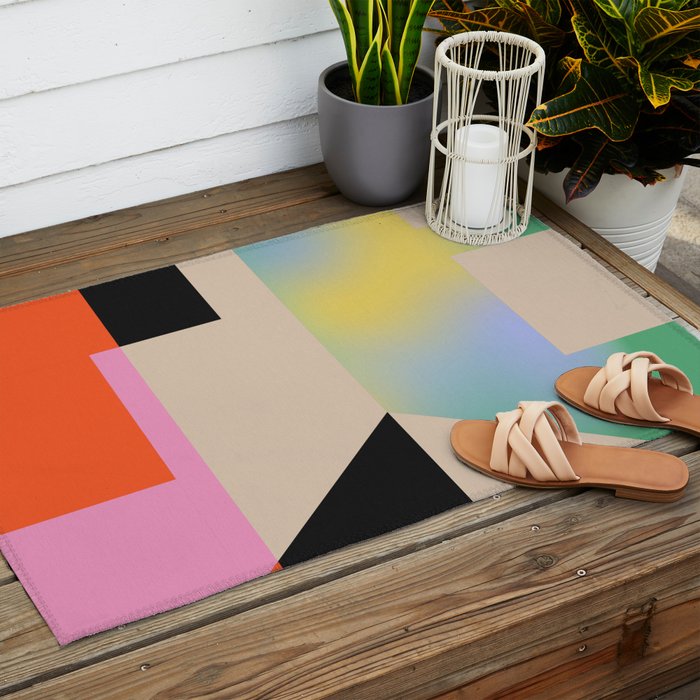 Modern Abstraction 5 Outdoor Rug Gallery Image 2