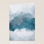 Cold Mountain - Blue Gray Navy Indigo Abstract Snow Nature Winter Rustic Painting Art Print Stationery Card Gallery Image 2