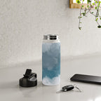 Cold Mountain - Blue Gray Navy Indigo Abstract Snow Nature Winter Rustic Painting Art Print Water Bottle Gallery Image 4