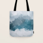 Cold Mountain - Blue Gray Navy Indigo Abstract Snow Nature Winter Rustic Painting Art Print Tote Bag Gallery Image 1