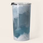 Cold Mountain - Blue Gray Navy Indigo Abstract Snow Nature Winter Rustic Painting Art Print Travel Mug Gallery Image 3