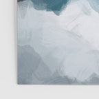 Cold Mountain - Blue Gray Navy Indigo Abstract Snow Nature Winter Rustic Painting Art Print Poster Gallery Image 3