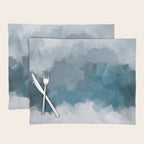 Cold Mountain - Blue Gray Navy Indigo Abstract Snow Nature Winter Rustic Painting Art Print Placemat Gallery Image 1