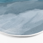Cold Mountain - Blue Gray Navy Indigo Abstract Snow Nature Winter Rustic Painting Art Print Bath Mat Gallery Image 3