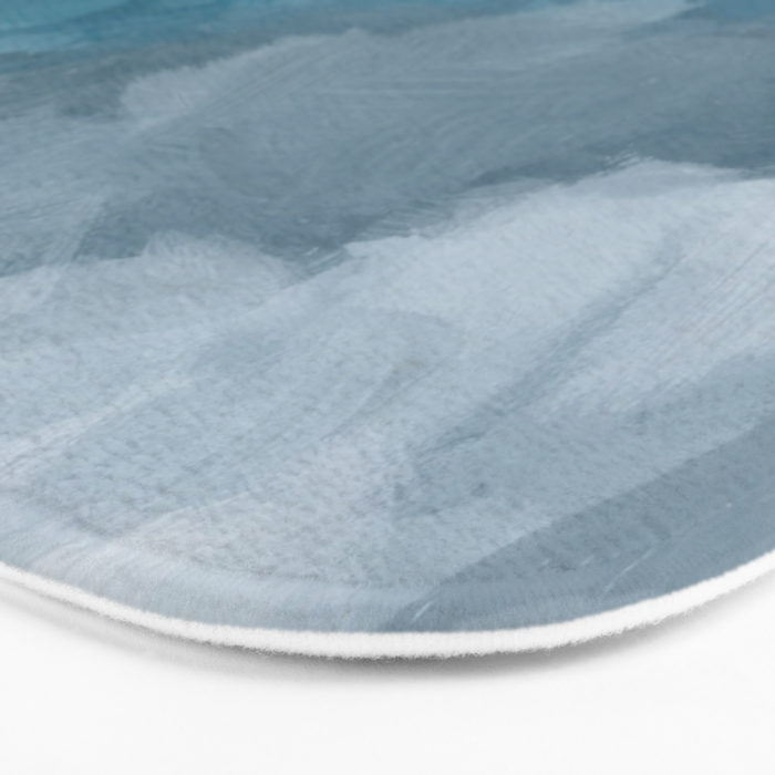 Cold Mountain - Blue Gray Navy Indigo Abstract Snow Nature Winter Rustic Painting Art Print Bath Mat Gallery Image 3