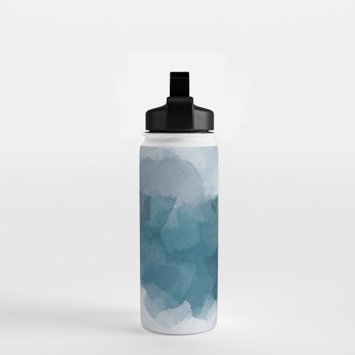 Cold Mountain - Blue Gray Navy Indigo Abstract Snow Nature Winter Rustic Painting Art Print Water Bottle Gallery Image 2