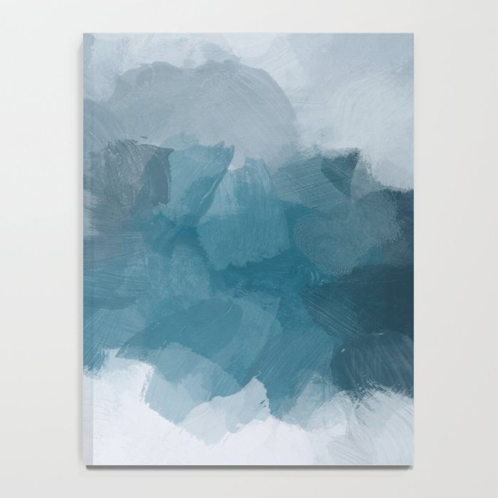 Cold Mountain - Blue Gray Navy Indigo Abstract Snow Nature Winter Rustic Painting Art Print Notebook Gallery Image 4