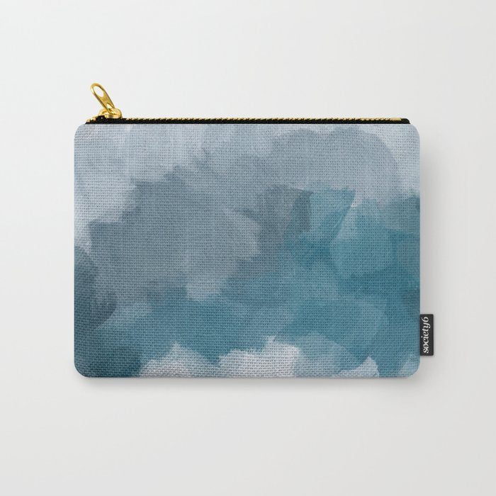 Cold Mountain - Blue Gray Navy Indigo Abstract Snow Nature Winter Rustic Painting Art Print Carry All Pouch Gallery Image 1