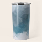 Cold Mountain - Blue Gray Navy Indigo Abstract Snow Nature Winter Rustic Painting Art Print Travel Mug Gallery Image 1