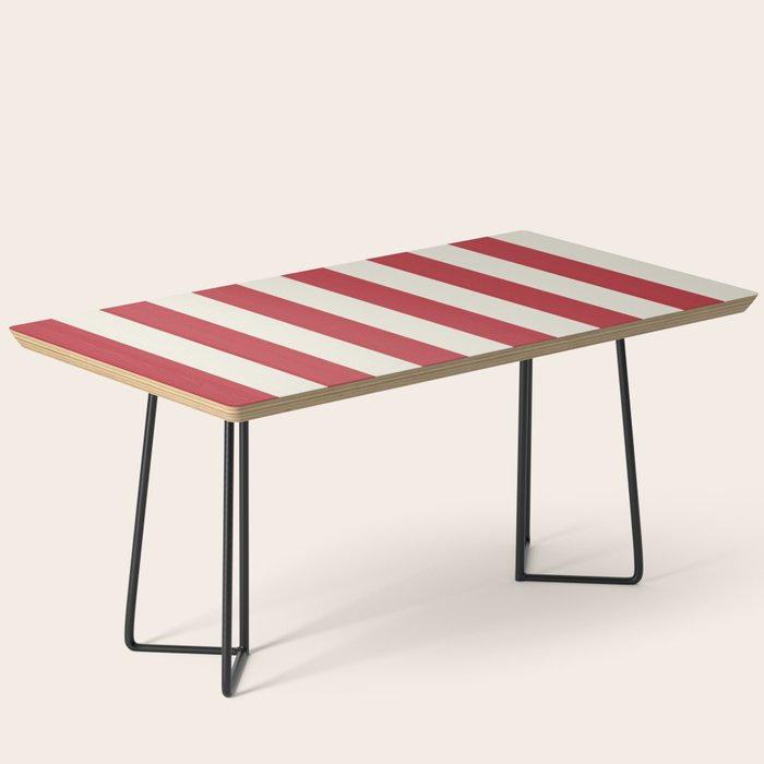 Duo I - Red and Cream Stripes Coffee Table Gallery Image 1