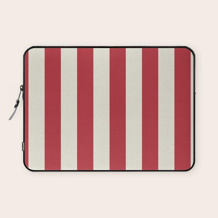 Duo I - Red and Cream Stripes Laptop Sleeve Gallery Image 1