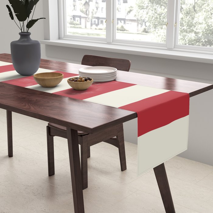 Duo I - Red and Cream Stripes Table Runner Gallery Image 2