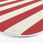 Duo I - Red and Cream Stripes Bath Mat Gallery Image 3