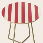 Duo I - Red and Cream Stripes Side Table Gallery Image 2