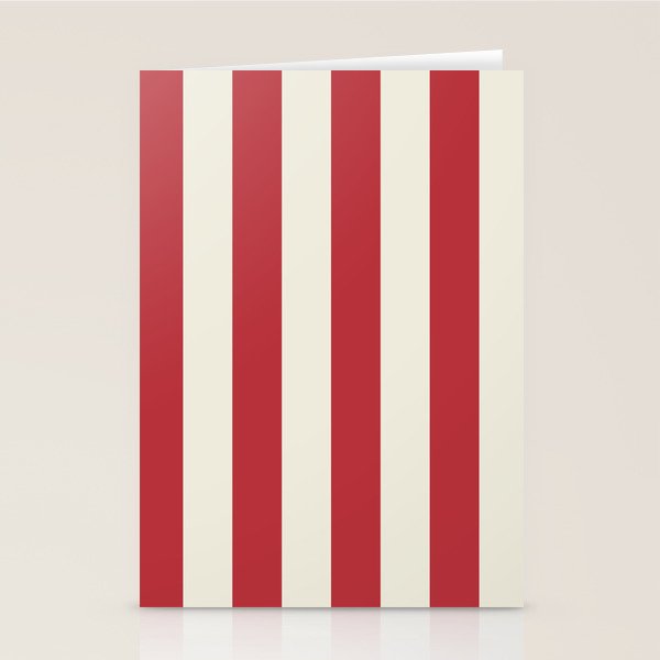 Duo I - Red and Cream Stripes Stationery Card Gallery Image 2