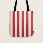 Duo I - Red and Cream Stripes Tote Bag Gallery Image 1