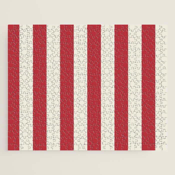 Duo I - Red and Cream Stripes Jigsaw Puzzle Gallery Image 1