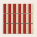Duo I - Red and Cream Stripes Wood Wall Art Gallery Image 1