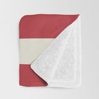 Duo I - Red and Cream Stripes Throw Blanket Gallery Image 3