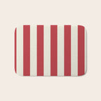 Duo I - Red and Cream Stripes Bath Mat Gallery Image 1
