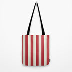 Duo I - Red and Cream Stripes Tote Bag Gallery Image 2